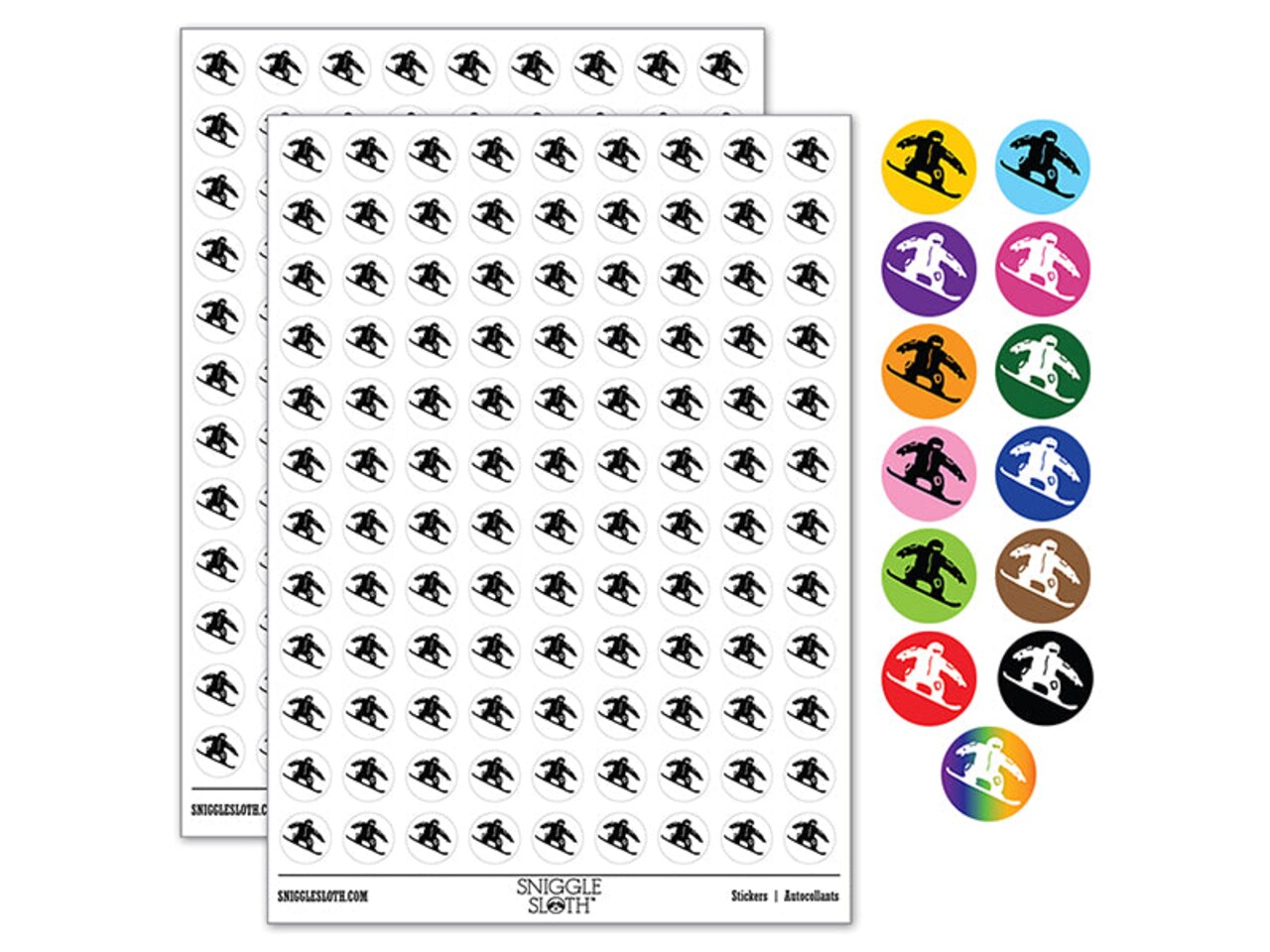 Snowboarder Jumping Extreme Winter Sports 200+ 0.50" Round Stickers